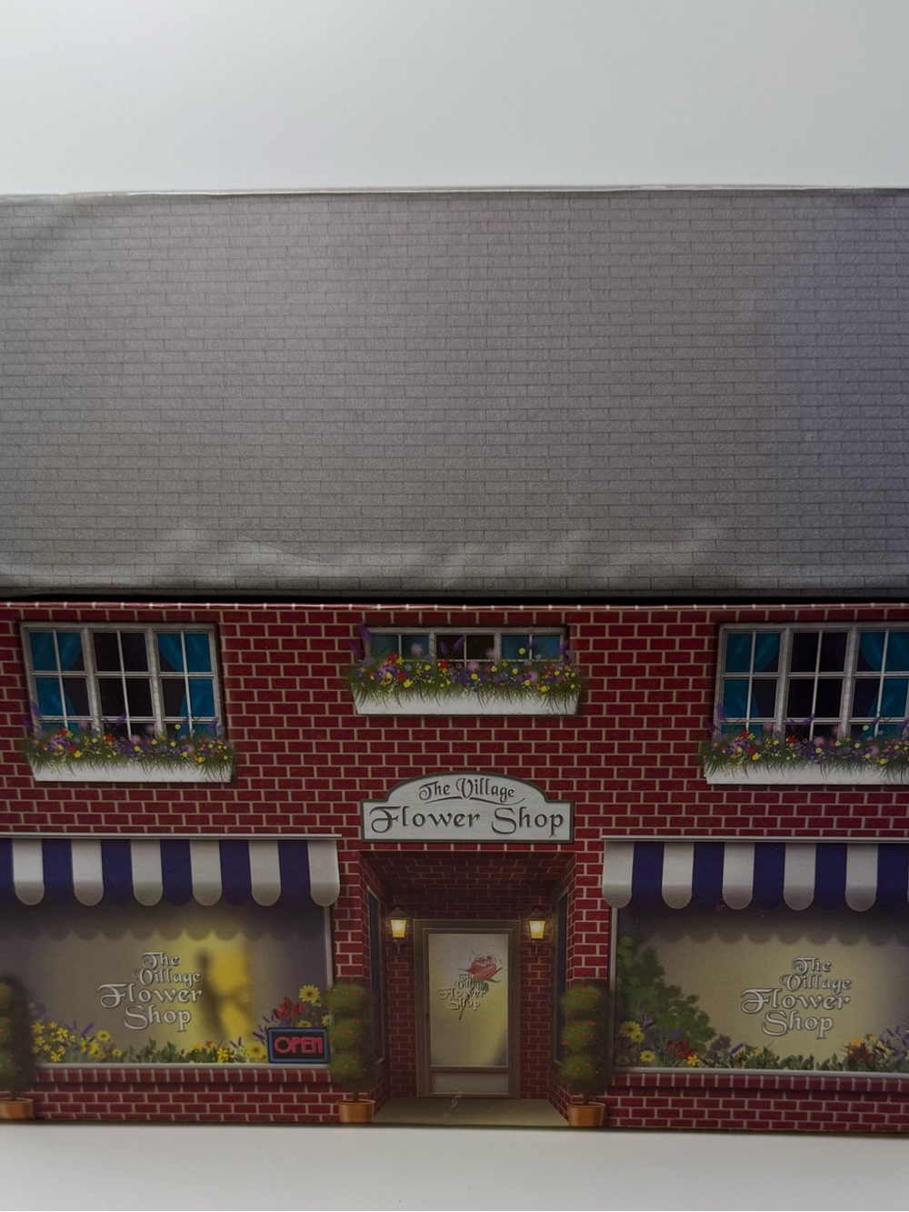 The Village Flower Shop Decorative Cardboard Box - Red Brick Floral Design